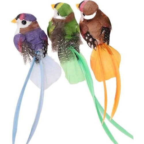 DIY Craft Mini Sparrow Ornaments Clip-on Bird Home Decoration 12pcs/Set Fake Party Accessories Tree Simulation Feather Birds