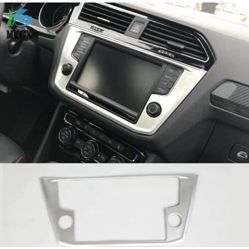 For Volkswagen Tiguan L accessories 2017 2018 2019 abs chrome Navigation box car sticker