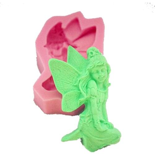 F1075 Angel Silicone Fondant Mold Gum Paste Cake Decorating cake topper Mould