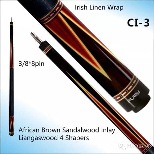 FURY CI-3 Pool Cue With Case 13mm Tiger Everest Tip Half Technology HTE Shaft High-end Hard Maple Inlay Technology Billiard