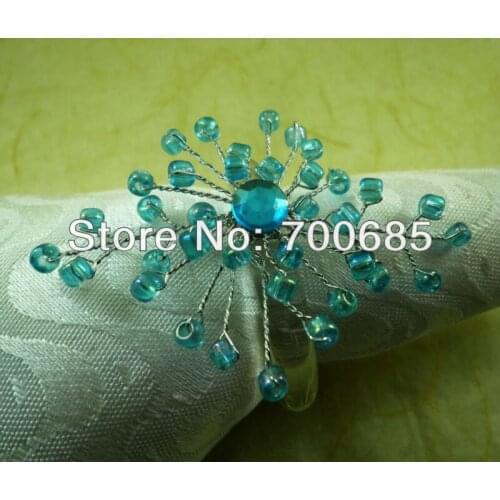 Napkin ring beades crystal acrylic wedding and pearl napkin holder