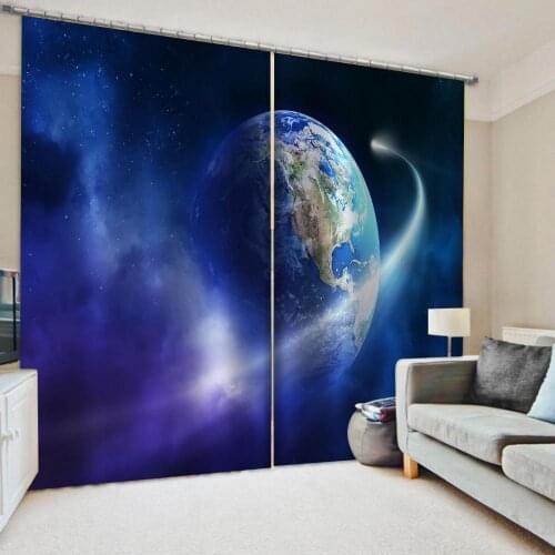 Beautiful Photo Fashion Customized 3D Curtains Blue Starry sky curtain personality curtains