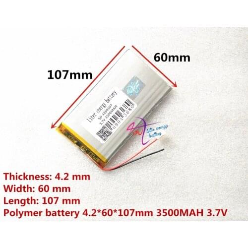 Best battery brand Free shipping 3.7 V lithium polymer batteries, 4060105, 4260107, 3500 mah applicable tablet rechargeable batt