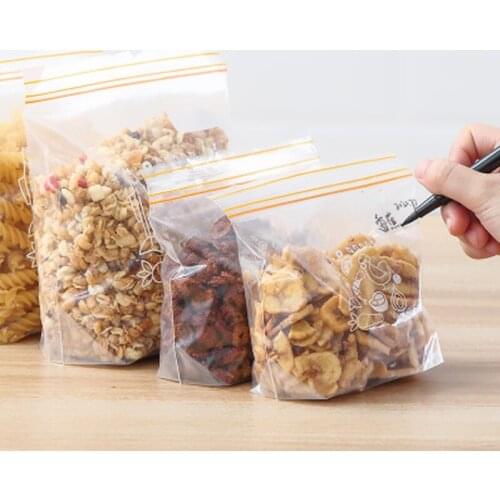 Reusable Fresh Zipper Bag Vegetable Food Fridge Preservation Self Seal Bag Freezing Storage Package Kitchen Reclosable Fresh Bag