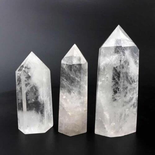 MOKAGY Natural White Clear Quartz Wand Crystal Tower Ornaments 65mm-80mm 1pc