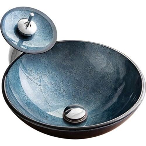 Tempered glass table basin simple art basin toilet table basin bathroom single basin toilet wash basin wash basin