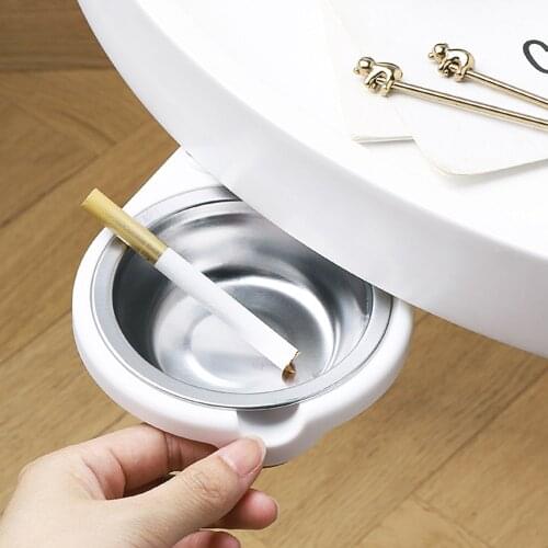New Creative Ashtray Pasted Under The Desk 360° Rotate Cigarettes Garbage Holder Storage Bracket Home Gadgets Smoking Supplies