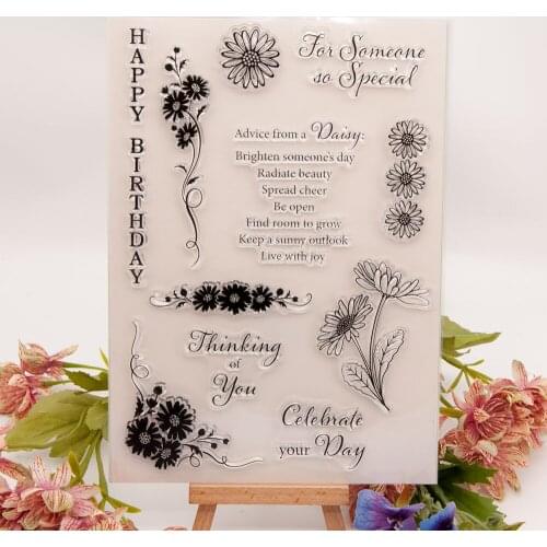 Thinking of you Clear Stamp Transparent Silicone Seal for DIY Scrapbooking Card Making Photo Album Decor Crafts Gift