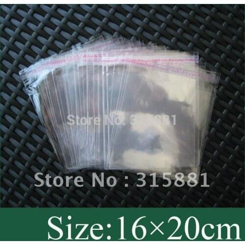 500x Poly Bag in size 16x20cm with self adhesive seal with suspending header & Free Shipping