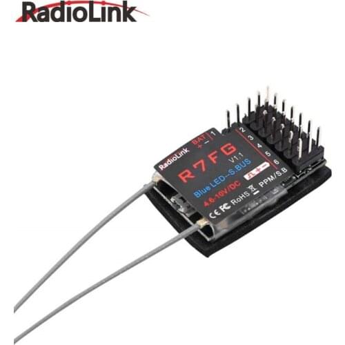 RadioLink R7FG 2.4GHz 7CH Reciever Dual Antenna Two-way Transmission Integrated Gyro RX For RC6GS RC4GS RC4G RC3S T8FB TX