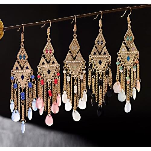 Different earrings fashion jewelry 2020 gifts luxury Chain geometric tassels Paired things christmas indian jewelry earrings
