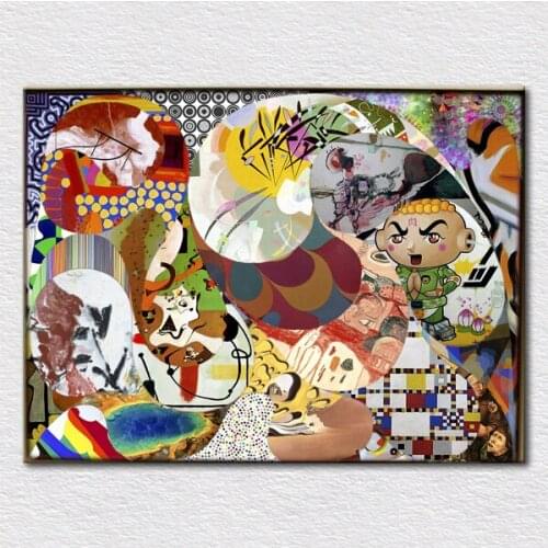 Retail modern reproducted craft as Canvas prints from Abstract art Paiting for Room wall to hang free shipping