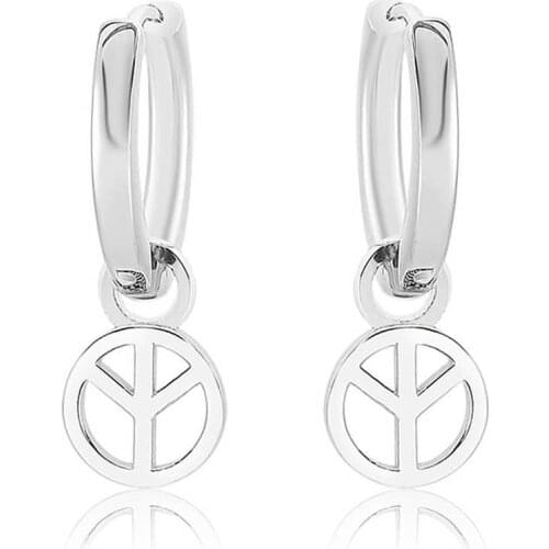 Valori Jewels Peace, Rose Gold Plated, Sterling Silver Small Plain Hoop Charm Earrings