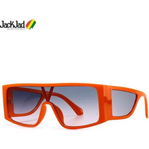 JackJad 2021 Fashion Cool Shield Style Flat Top Sunglasses Women Men Vintage Classic Gradient Brand Design Sun Glasses Z1452U