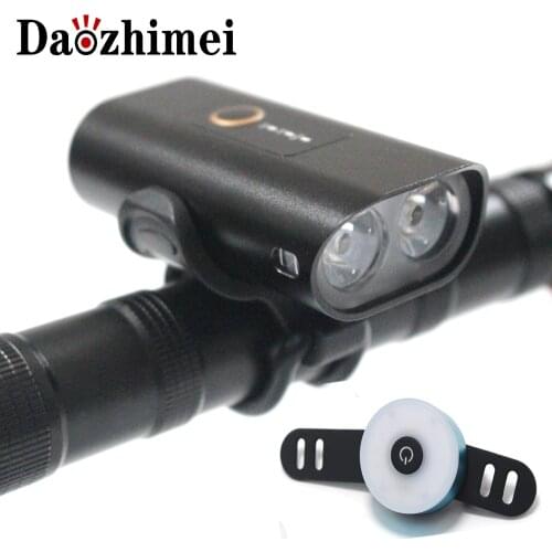 Bicycle Light 2*T6 USB Rechargeable Bike Lamp IPX6 Waterproof LED Headlight MTB Bike 2400mAh Built-in battery Flashlight