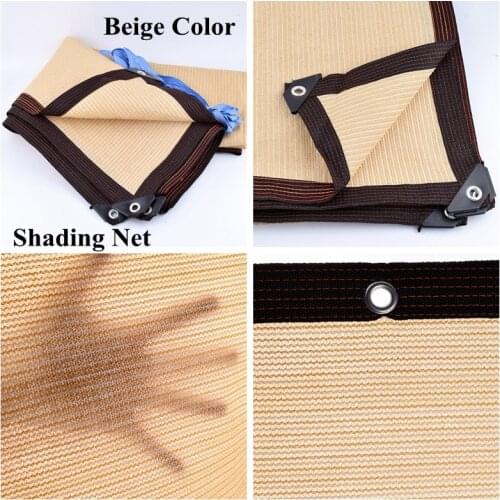 Hi-quality Beige HDPE Anti-UV Shading Net Outdoor Awning Garden Sunblock Succulent Plant Cover Shelter Sunshade Net Shade Sail
