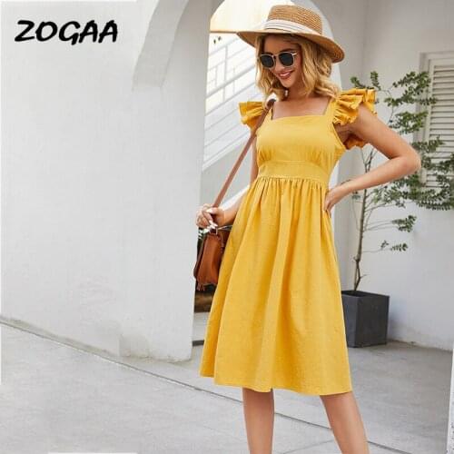 ZOGAA Solid Summer Dresses