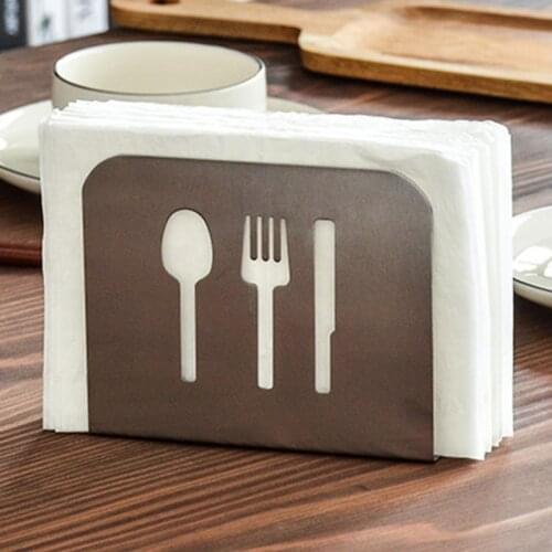 1pcs European Style Stainless Steel Paper Towel Holder Fork Towel Rack Napkin Box Tissue Holder for Home Kitchen Decoration