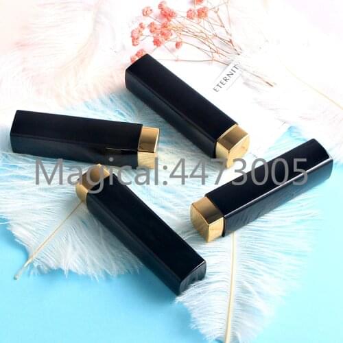 10/20/50pcs 12.1mm Black Square Press Lipstick Tube DIY Empty Lip Balm/Gloss Chapsticks Pipe Shell Cosmetic Packaging Container