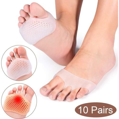 10 Pairs Metatarsal Pads Ball of Foot Cushions Foot Pain Relief Pads for Women Foot Pain Forefoot Pad Gel Forefoot Cushion Relie