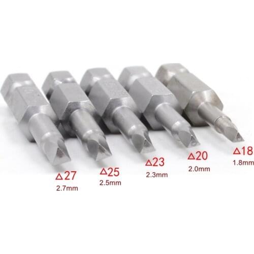 2.3 Triangle Head Screwdriver Bit Anti Slip Magnetic1/4" S2 Steel Hex Shank Electric Power Tool Accessories 50mm