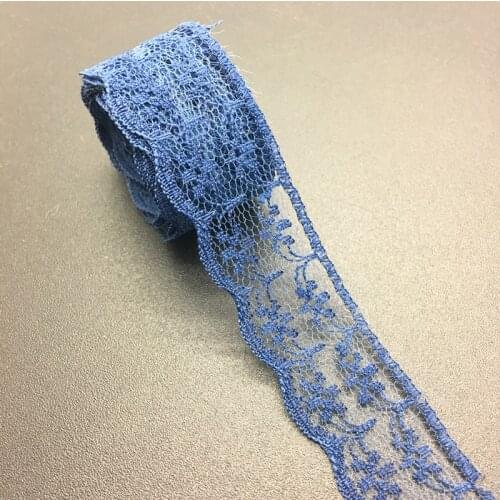 3/4" 20mm Wide (10yards/lot)NavyBlue Handicrafts Embroidered Net Lace Trim Ribbon DIY Wedding/Birthday/Christmas Decorations