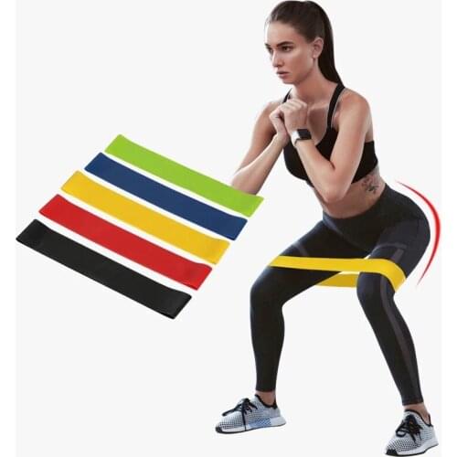5PCS Yoga Fitness Resistance Bands Rubber Fitness Equipment 0.35mm-1.1mm Pilates Sport Training Workout Elastic Band Yoga Bands