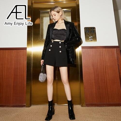 Женские шорты с высокой талией Amyenjoylife China At AliExpress