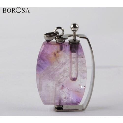BOROSA High Quality Crystal Pendant Perfume Bottle Diffuser Whirling Essential Oils Perfume Necklaces Jewelry Accessories WX1302