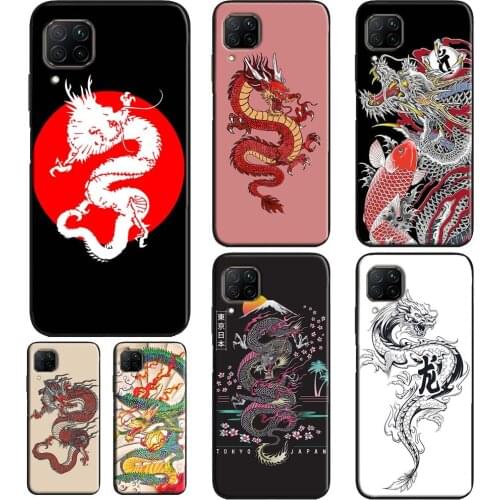 Japanese Dragon Style Case For Huawei P20 Lite P40 Mate 20 Pro P30 Phone Cover For Huawei P Smart 2019 2021 Z