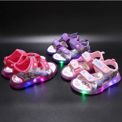 Kids Boys Sandals Summer Children Sport Sandals Fashion Spiderman Led Glow Flat Shoes Baby Toddler Shoes Sandals
