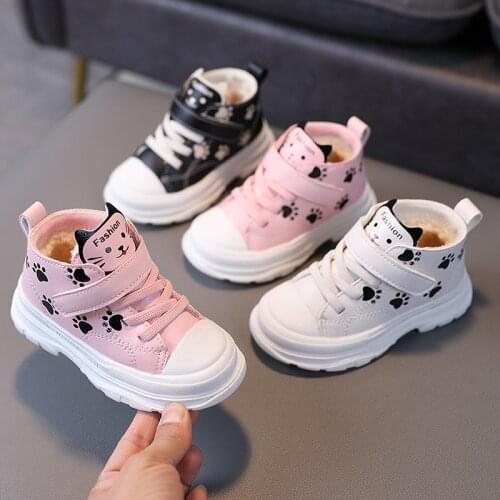 Children Snow Boots Girls Short Boots Cotton Shoes 2021 New Boys Thick Cotton Boots Warm Martin Boots Kids Snow Boots Baby Boots