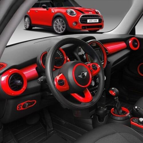 For BMW MINI Cooper Hatchback F56 Whole Inner RED Color Shell Sticker Cover Handle Vent Console Panel Housing Case Accessories