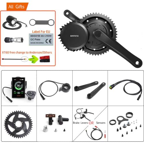 Bafang 48V 1000W BBSHD/BBS03B 40T Mid Drive Motor Electric BB 68-73MM Bicycle Conversion Kits 8FUN E-bike Powerful Motor Display