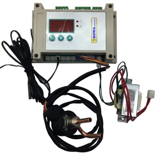 Electronic temperature responsive expansion valve kits integrate 3 functions ( temperature reponse, shutoff and regulating)