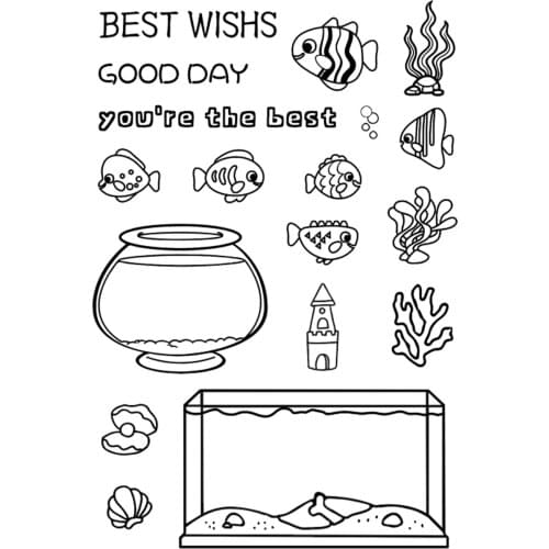 Hot selling Fish tank alphabet transparent clear stamp / silicone seal roller stamp DIY scrapbook album / card production
