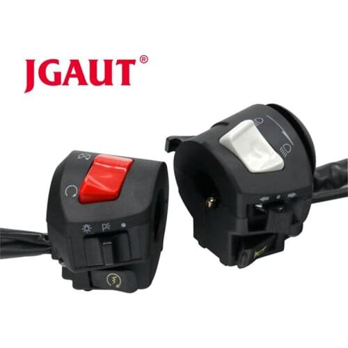 JGAUT Motorcycle Motorbike 7/8" Handlebar Control Switch Horn Turn Signal Headlight Fog Lamp Electric Start Switch Connector