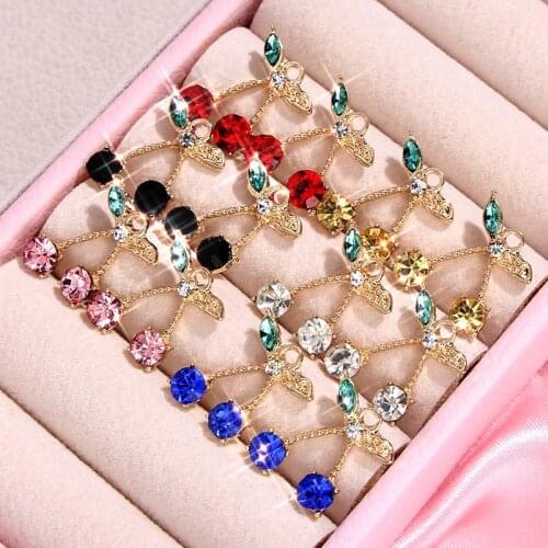Kasajewel 10Pcs/set Charm Cherry Crystal Jewelry Accessories Fashion Multicolor Cherry Jewelry DIY Earrings Necklaces Material