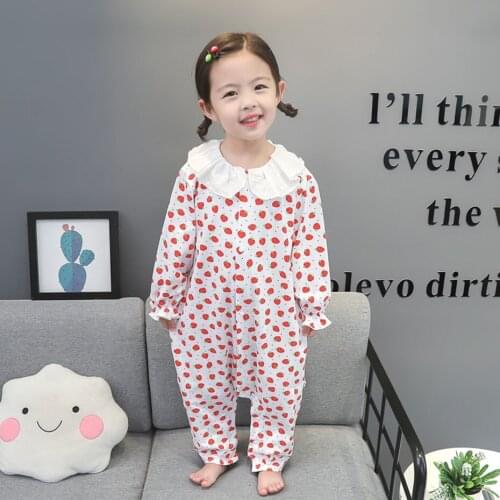 Toddler Girl Romper Dress Clothes Strawberry Pattern Jumpsuit Outfits For Girl