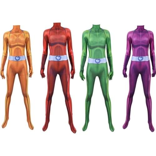 Anime Totally Spies Children Adult Cosplay Tights Halloween Party Cosplay One-Piece Clothes