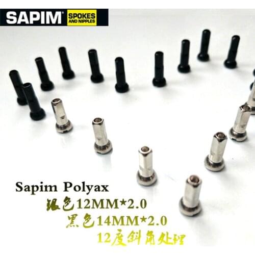 Brass Material 14mm Length SAPIM Spoke Nipples Diameter 2.0mm Spoke Nipples For 14G Road Bicycle Spokes Sliver Color Spoke Nuts