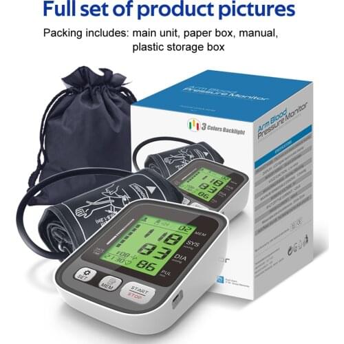 Health Arm Band Automatische Blood Pressure Monitor Pols Sphgmomanometer Bloeddrukmeter BP Tonometer Pulse Meter Digital Lcd