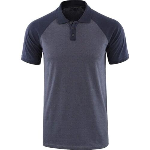 Man Shirt Casual Polo Short Sleeve High Quantity Summer Turn Down Collar Slim Plus Size Splicing Color Contrast Button Fashion