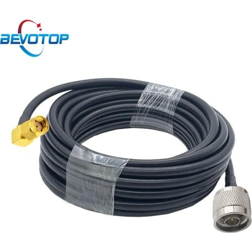 N Male to RP-SMA Male Right Angle RF Coaxial LMR195 Cable 50 Ohm 50-3 Pigtail 3G 4G 5G LTE Extension Cord Jumper Wire 20CM-25M
