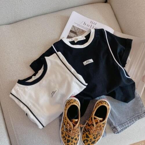 2021 new arrival girls boys summer short sleeve casual cotton kids t-shirt