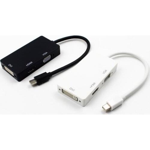 WHOLESALE/100PCS LOT Manufacturer approved Mini DP Displayport to VGA + HDMI + DVI conversion line Thunder MacBook
