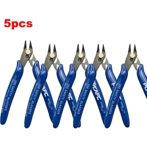 5pcs Pliers Multi Functional Tools Electrical Wire Cable Cutters Cutting Side Snips Flush Stainless Steel Nipper Hand Tools
