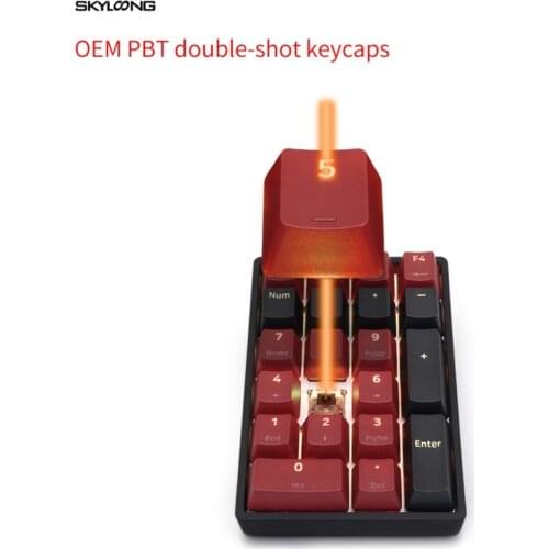 SK21 Portable USB-C Wired Numeric Keypad RGB Digital Mechanical Keyboard Hot Swappable PBT for Gateron Optical Switch
