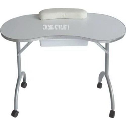 Portable Mdf Manicure Table With Arm Rest And Drawer Foldable Nail Table Spa Beauty Manicure Desk With Wheels Salon Furniture