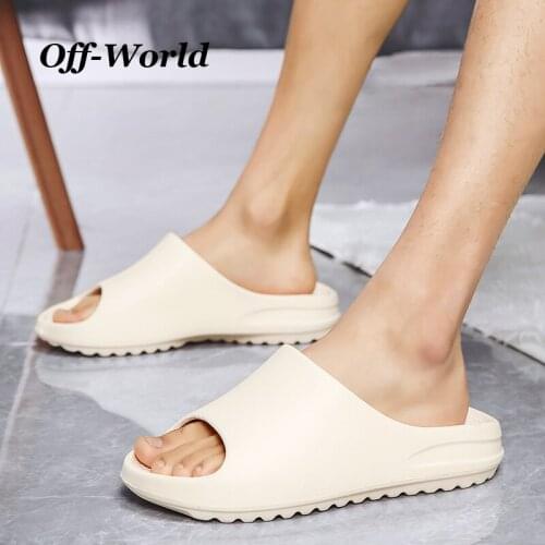 Summer Men Slippers Quick Dry Casual Shoes Beach Sandals Non-Slip Slippers Home Bathroom Flip Flops Massage Slides For Women